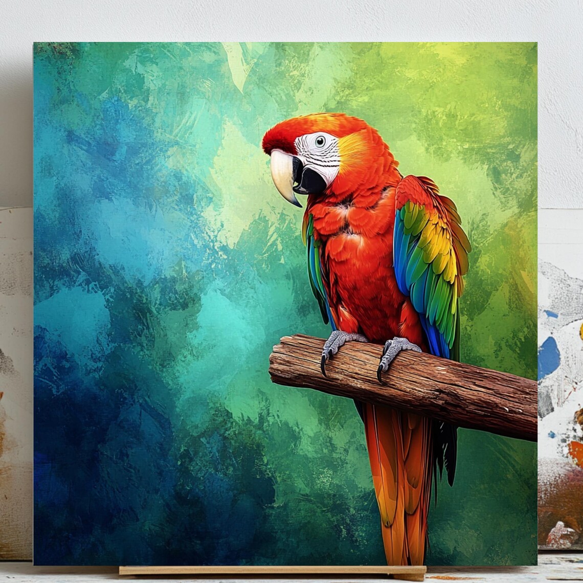 Macaw Wall Art Poster, Tropical Bird Nursery Decor