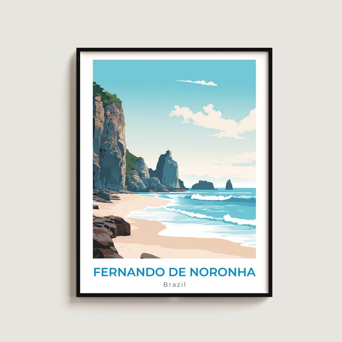 Fernando De Noronha Travel Print Wall Art Gift Brazil Poster Home Decor Lovers Hanging