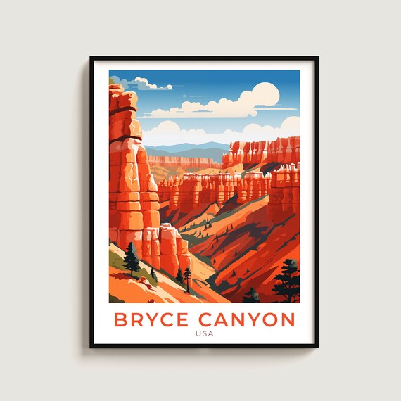 Bryce Canyon Utah Red Rock Hoodoos Amphitheater Travel Poster
