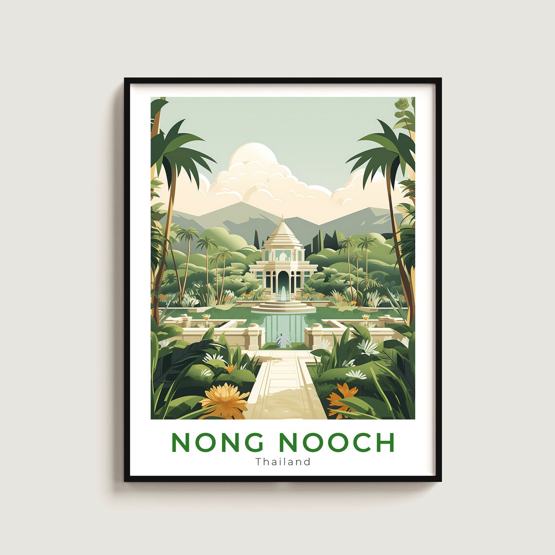 Nong Nooch Thailand Tropical Garden Pavilion Landscape Poster
