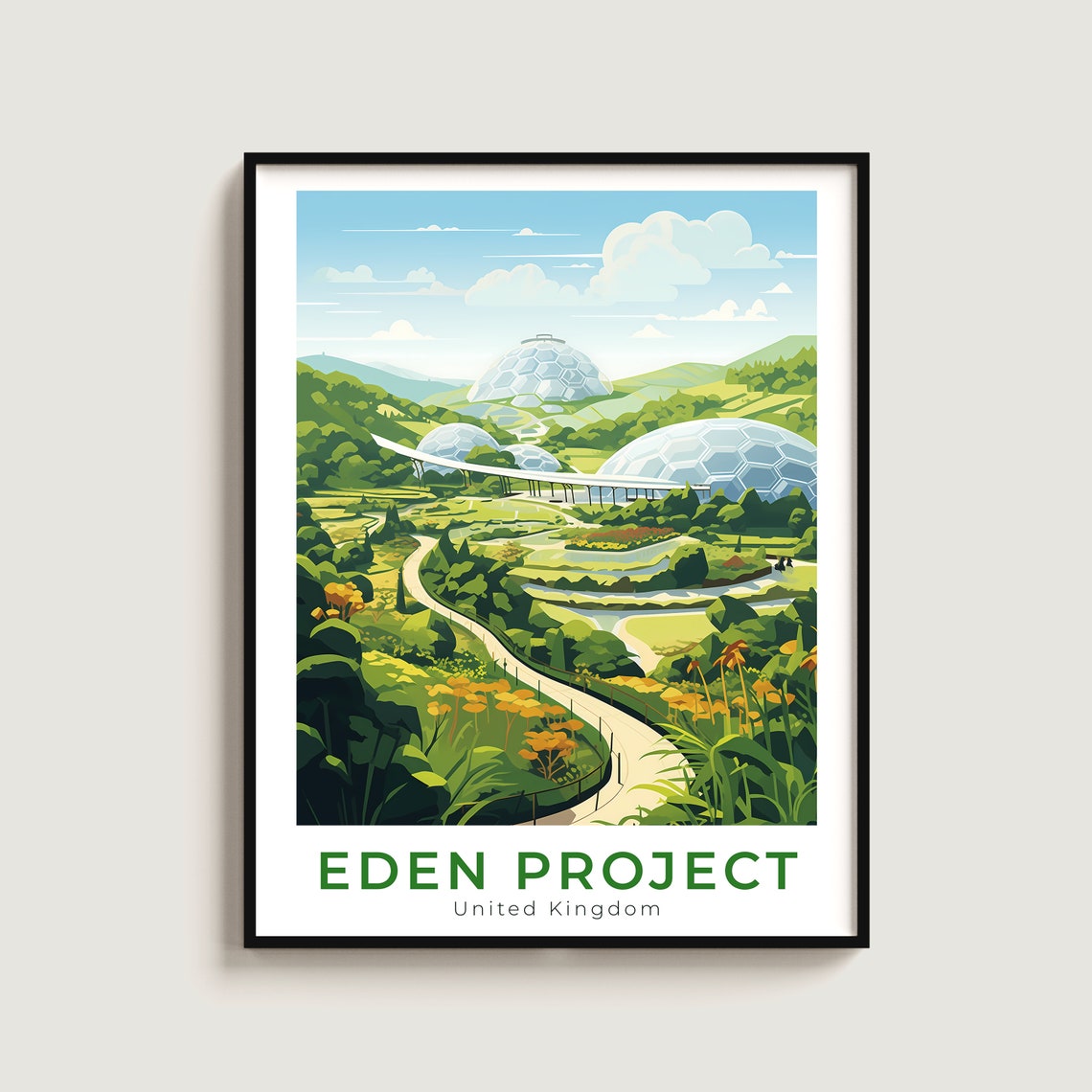 Eden Project United Kingdom Biomes Domes Cornwall Gardens Poster