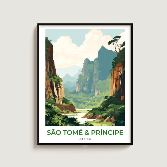 So Tom Prncipe Travel Print Wall Art Gift Africa Poster Home Decor Lovers Hanging