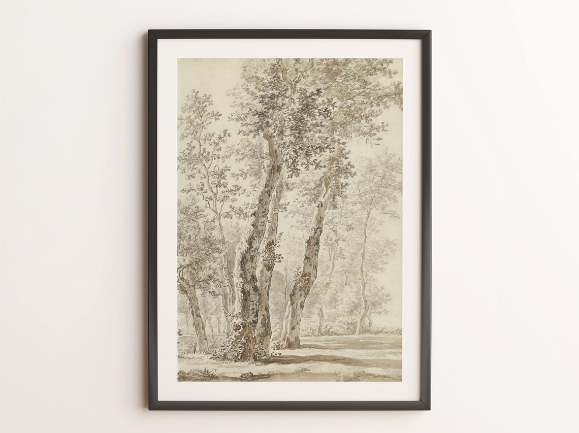 Landscape With Trees Vintage Landscape Art Print - Image 4