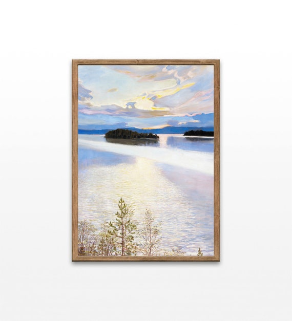 Landscape Paintings Vintage Lake Prints Lake Keitele In Art Home Decor Wall Art Art