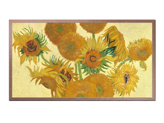 Van Gogh Sunflowers Golden Yellow Bouquet Famous Vintage Oil Painting Print