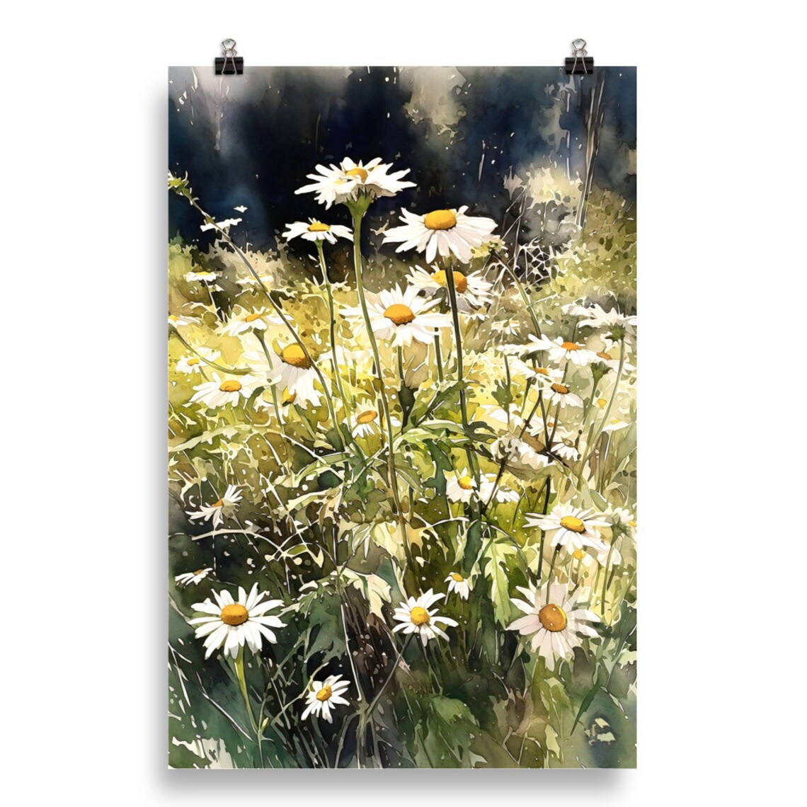 Forest Glade Watercolor Art Print, Sunlit Wildflowers - Image 5