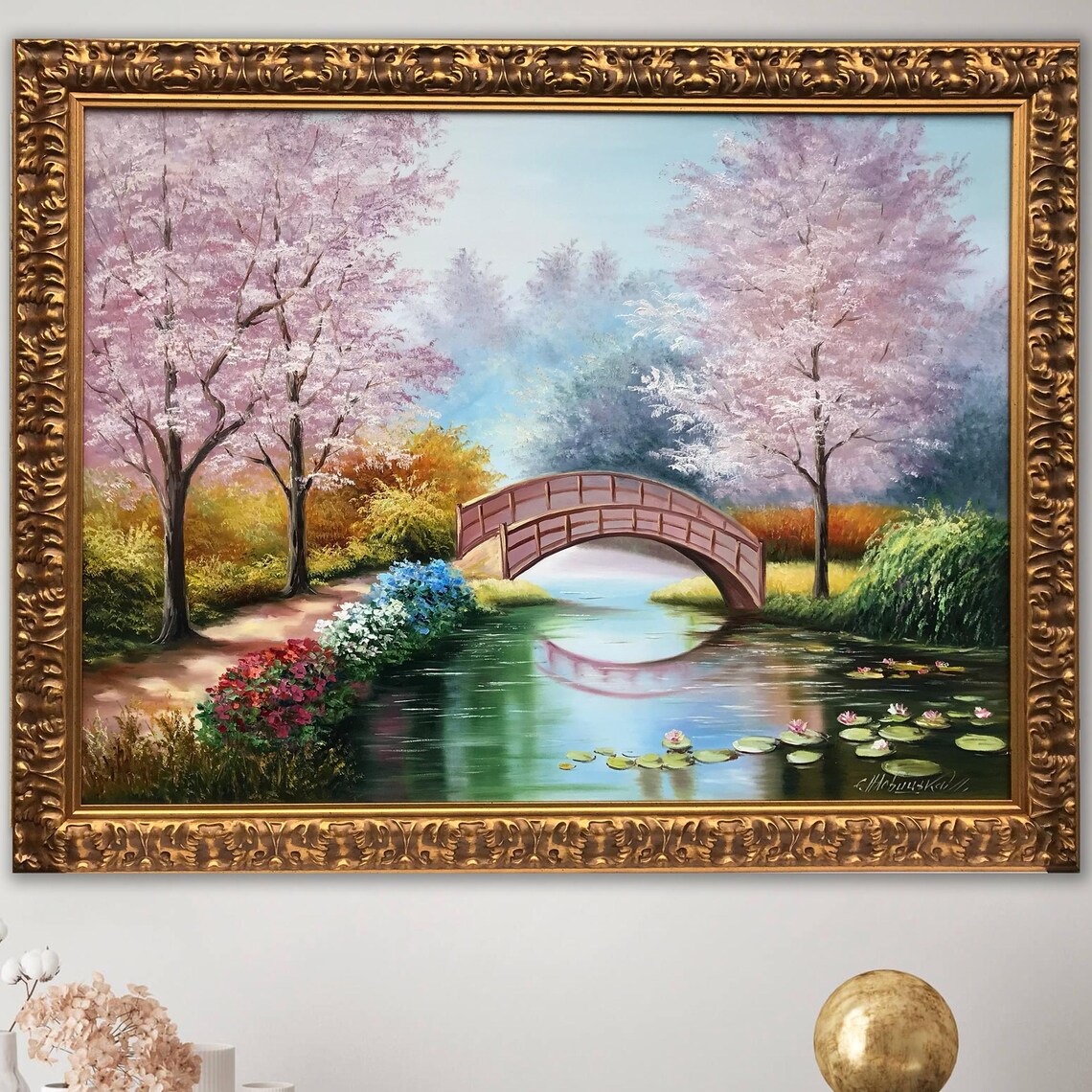 Claude Monet's Bridge Over a Pond of Water Lilies Art Print - Image 3