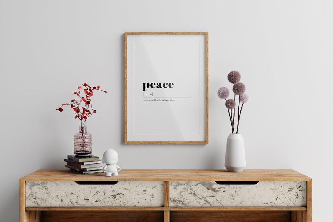 Peace Dictionary Definition Calming Word Meaning Minimalist Wall Art - Image 3