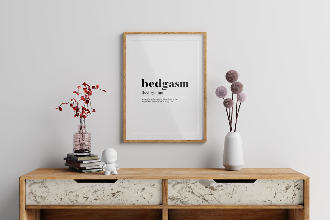 Bedgasm Funny Dictionary Definition Cozy Bed Lover Quote Wall Art - Image 3