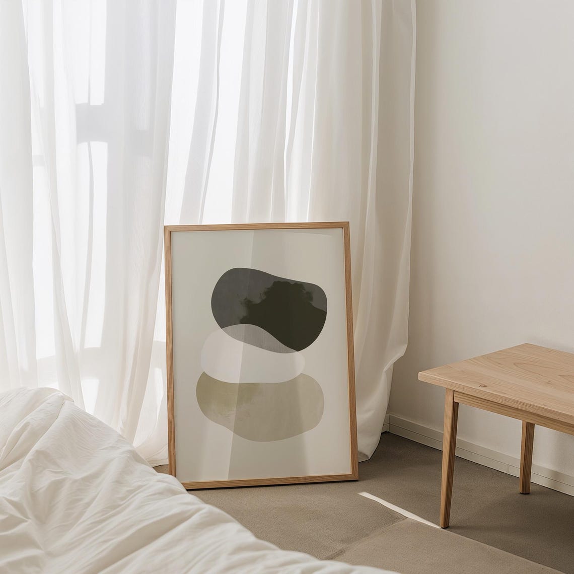 Stacked Organic Blobs Minimalist Neutral Abstract Shapes Poster - Image 3