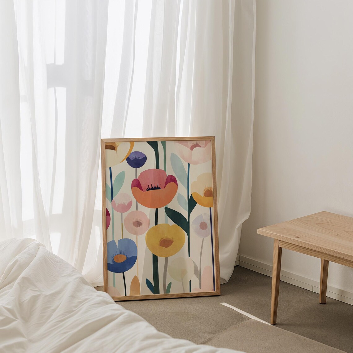 Cheerful Colorful Abstract Flower Market Modern Floral Poster - Image 4