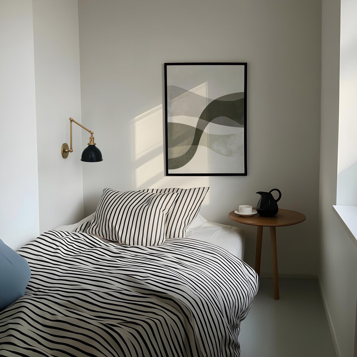 Layered Sage Green Curves Minimalist Abstract Landscape Poster - Image 4