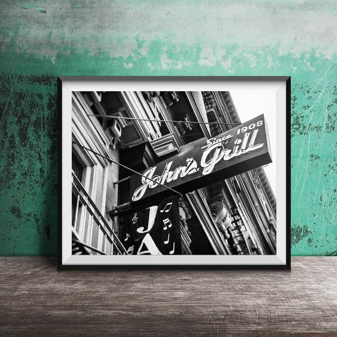 Johns Grill Since 1908 Vintage Neon Sign Hanging Photography Poster - Image 2