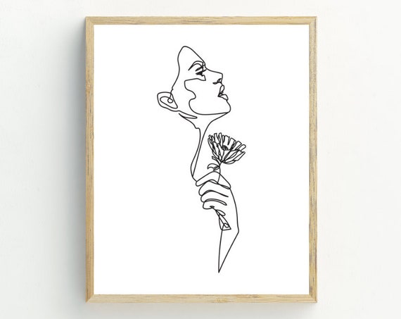 Abstract Woman Line Art, Minimalist Wall Art Print