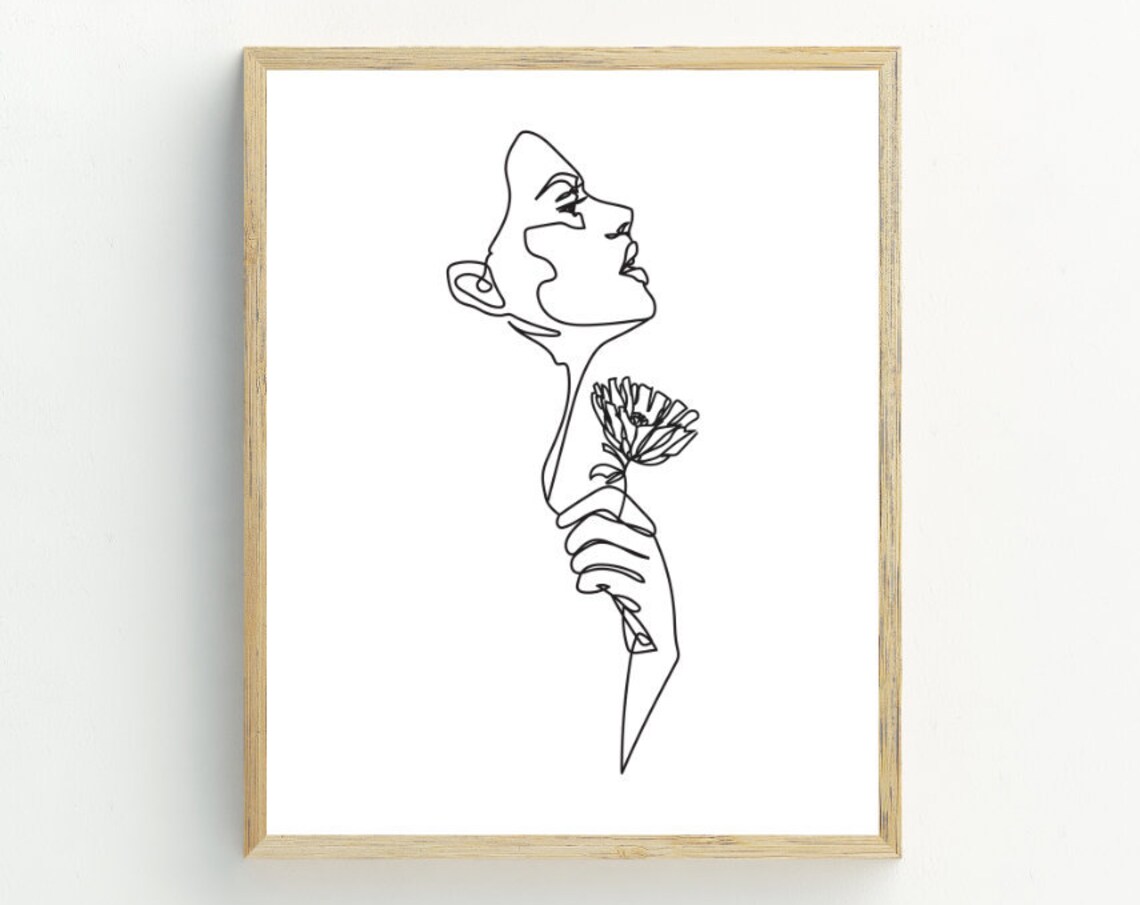 Abstract Woman Line Art, Minimalist Wall Art Print