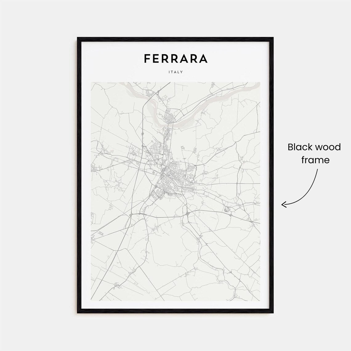 Ferrara Italy Minimalist Street Map Modern Line Art Travel Poster - Image 3