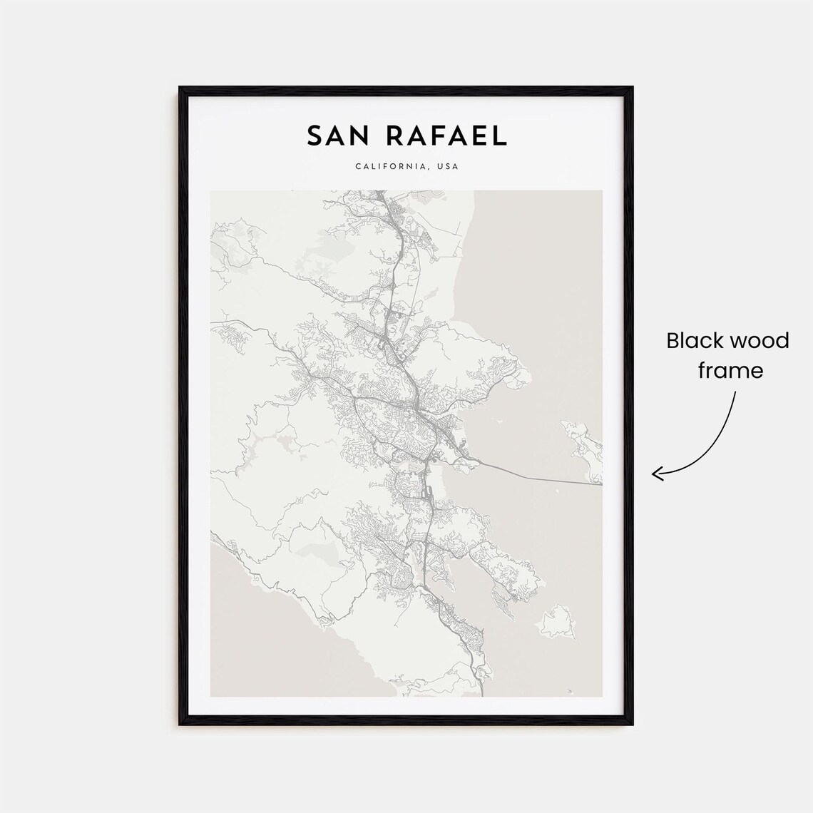 San Rafael California Minimalist Street Map Modern City Poster - Image 3