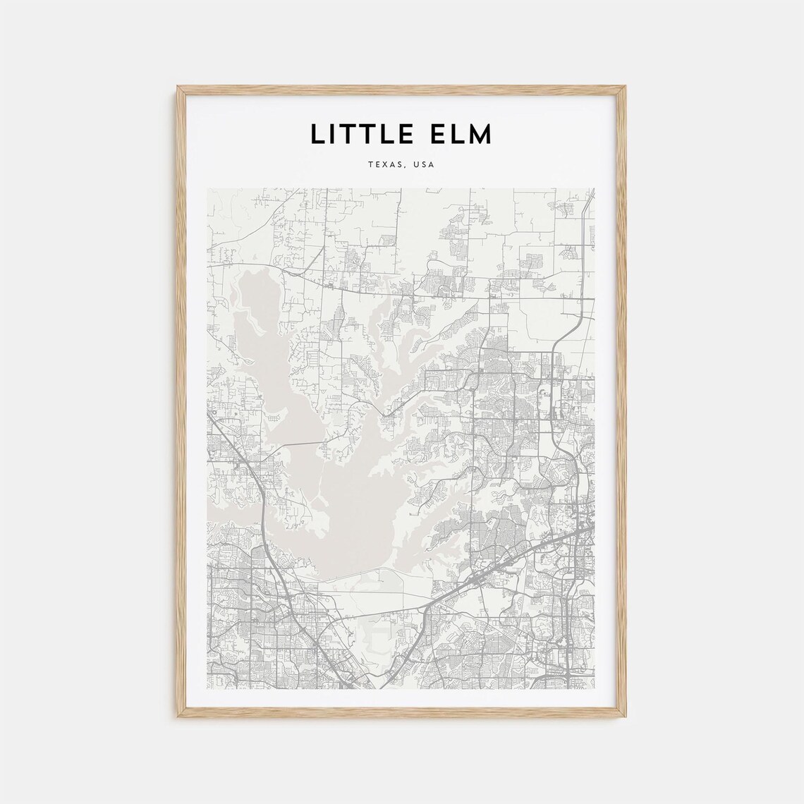 Little Elm Texas USA City Street Map Minimalist Line Art Poster