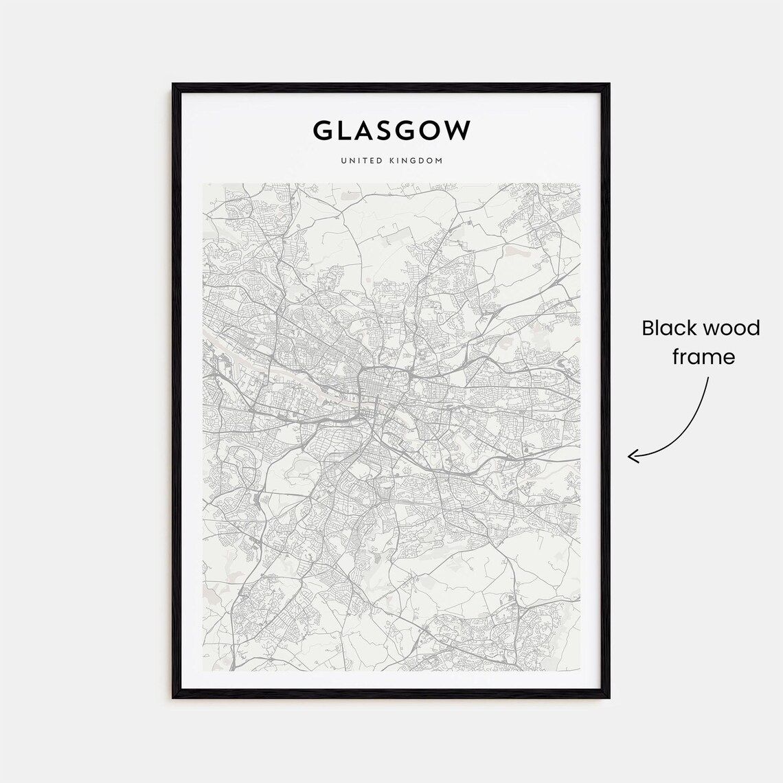 Glasgow United Kingdom River Clyde Minimalist Street Map Travel Poster - Image 3
