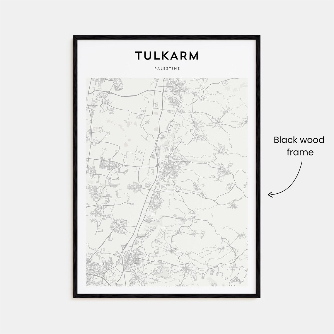Tulkarm Palestine Detailed Street Map Minimalist Modern City Poster - Image 3