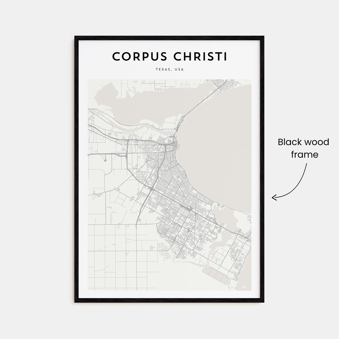 Corpus Christi Texas Minimalist Street Map Coastal City Poster - Image 3