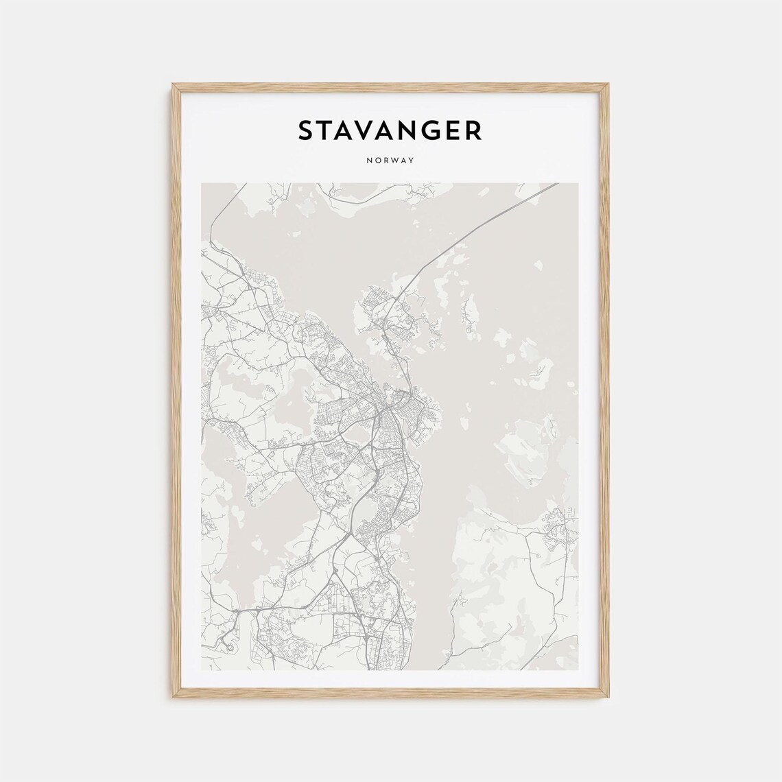 Stavanger Norway Minimalist Street Map City Decor Line Art Poster