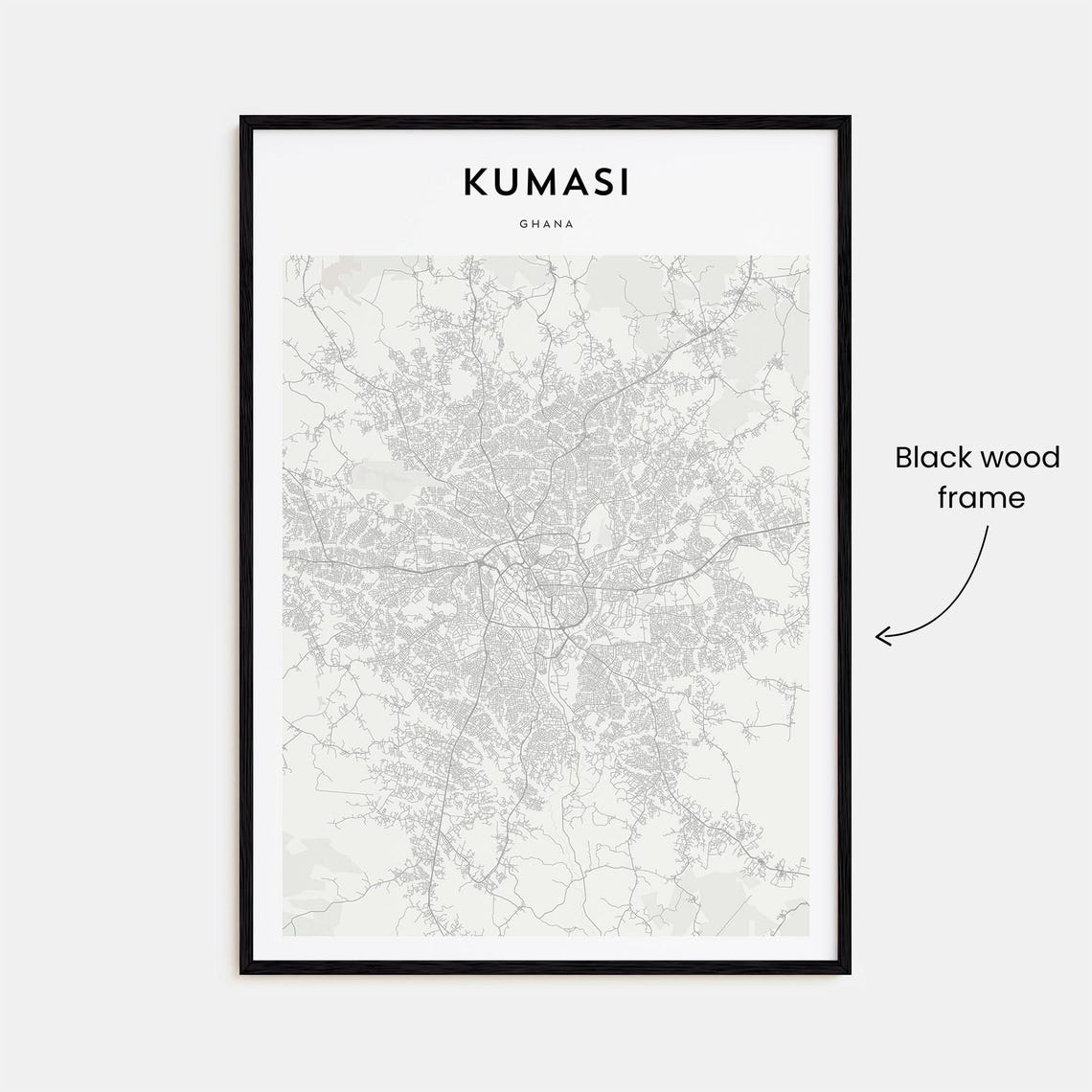 Kumasi Ghana Minimalist City Street Map Elegant Decor Art Poster - Image 3