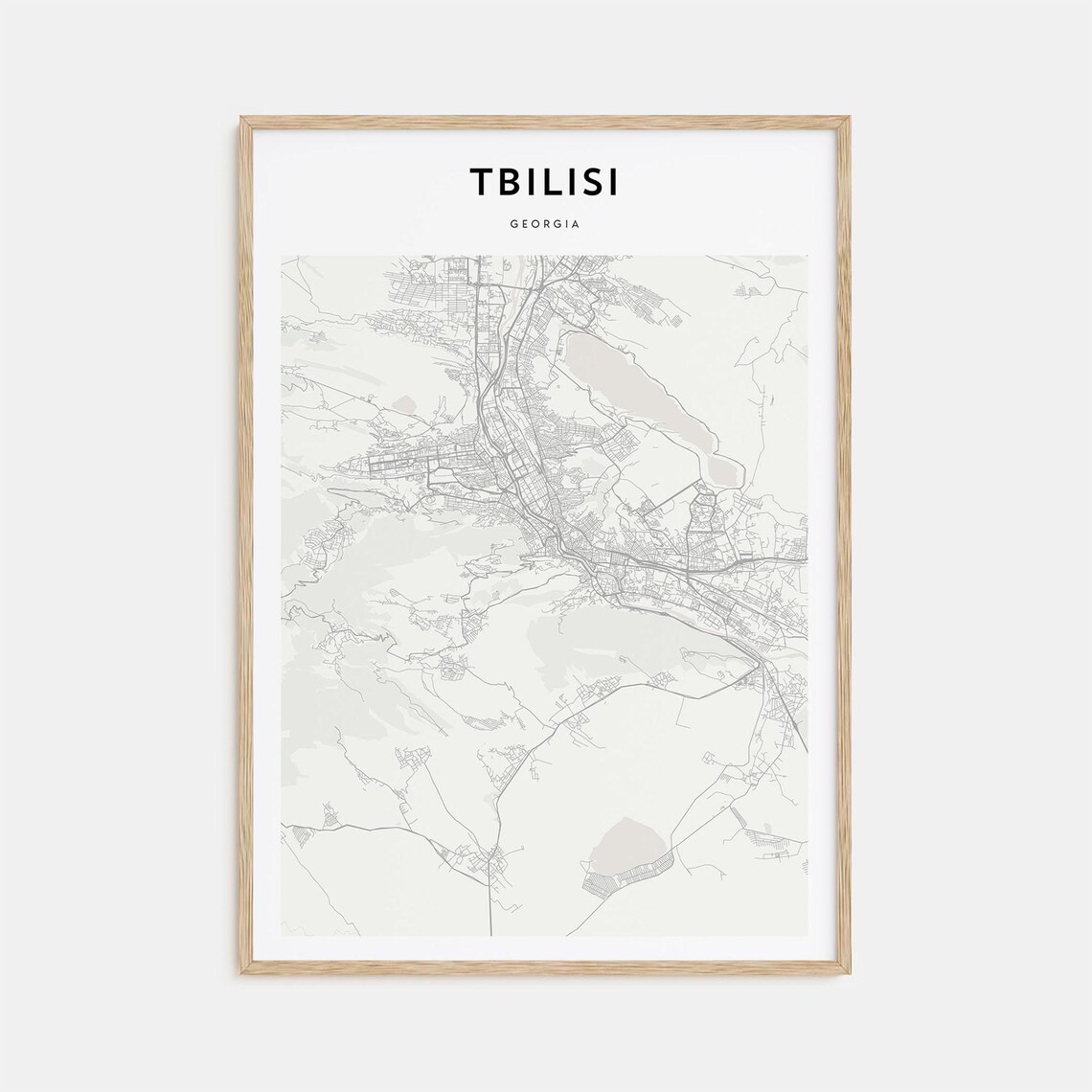 Tbilisi Georgia Minimalist Old Town Map Line Art Travel Poster