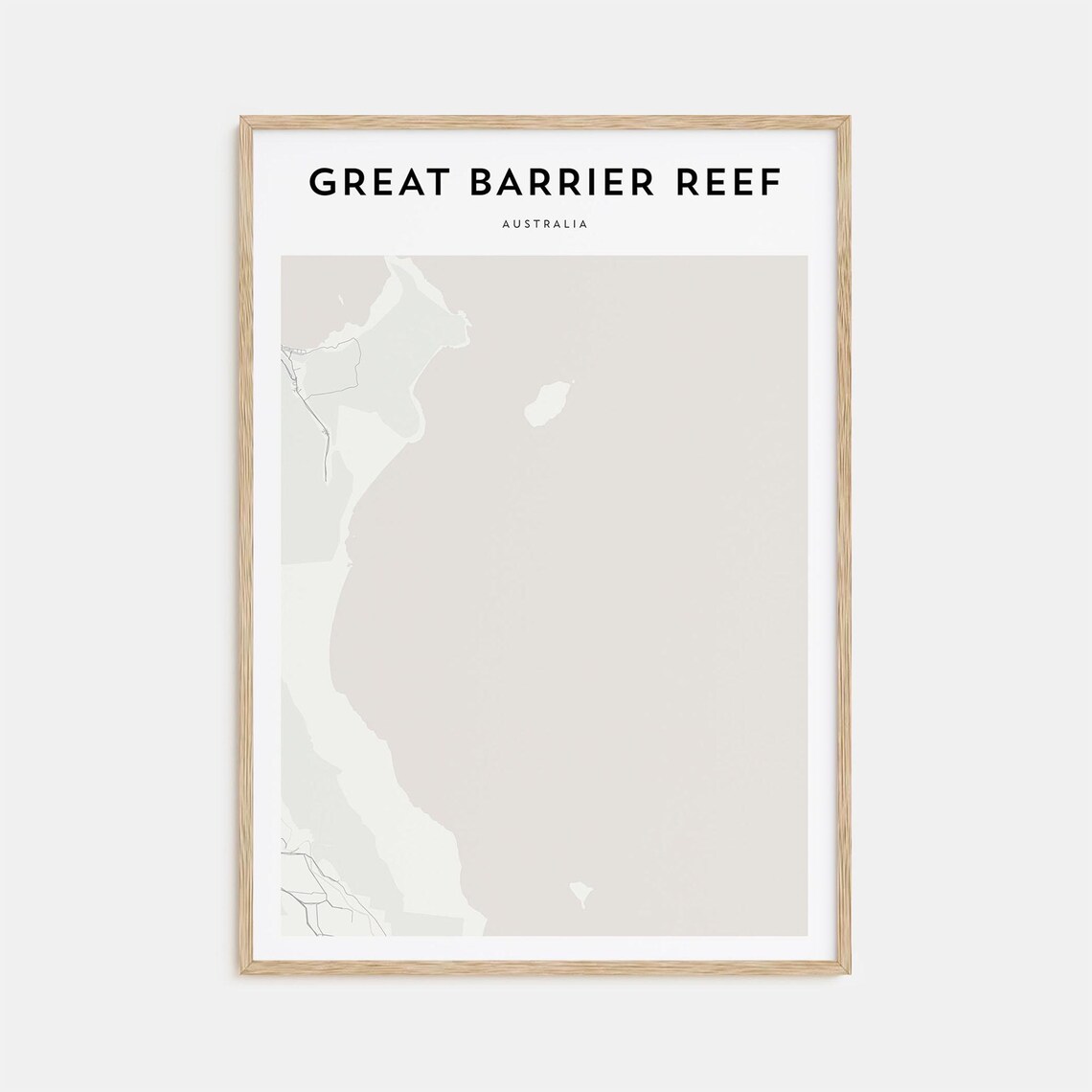 Great Barrier Reef Australia Minimalist Street Map Art Poster