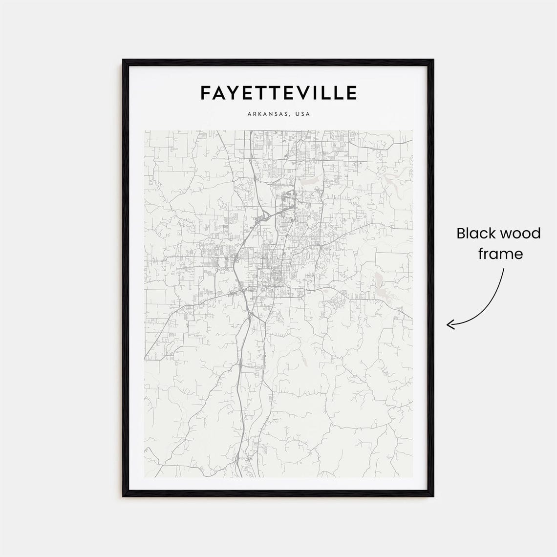 Fayetteville Arkansas Minimalist City Street Map Poster Wall Decor - Image 3