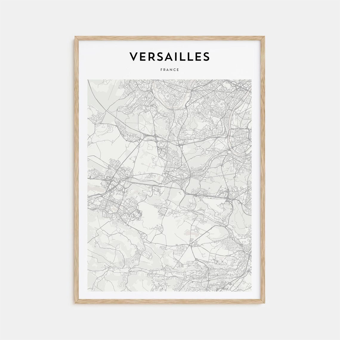 Versailles France Elegant Minimalist City Street Map Poster Gift
