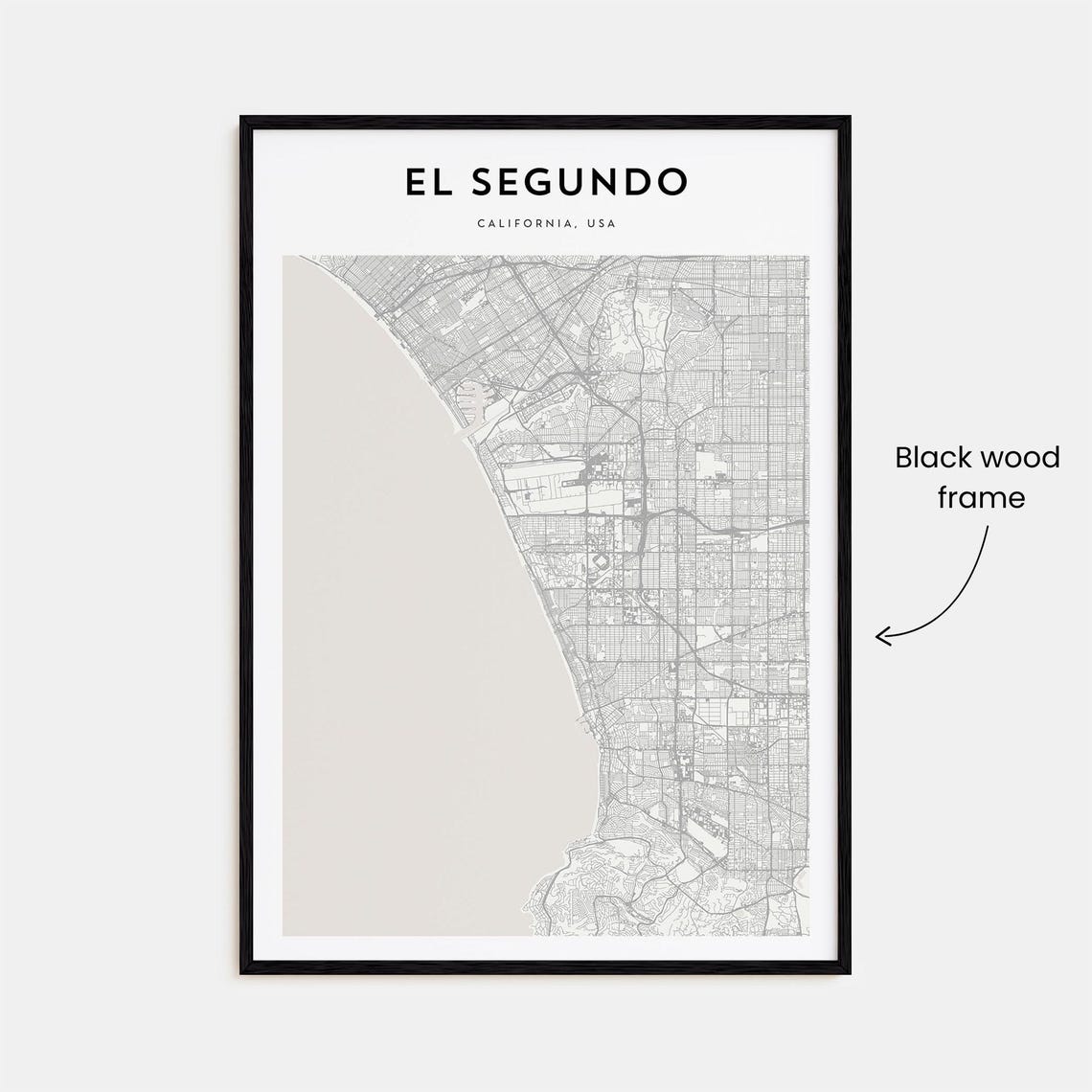 El Segundo California Minimalist Coastal City Map Poster Wall Decor - Image 3