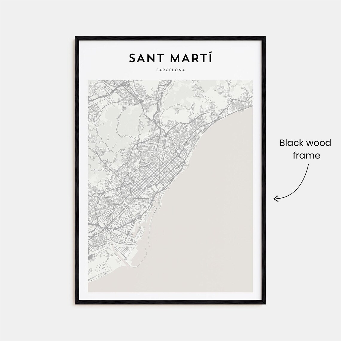 Sant Martí Barcelona Modern Minimalist City Map Travel Poster - Image 3