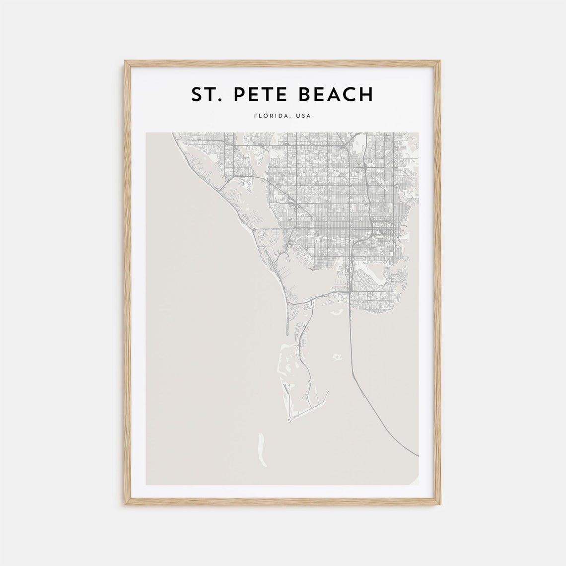 St. Pete Beach Florida Minimalist Coastal Map Line Art Poster