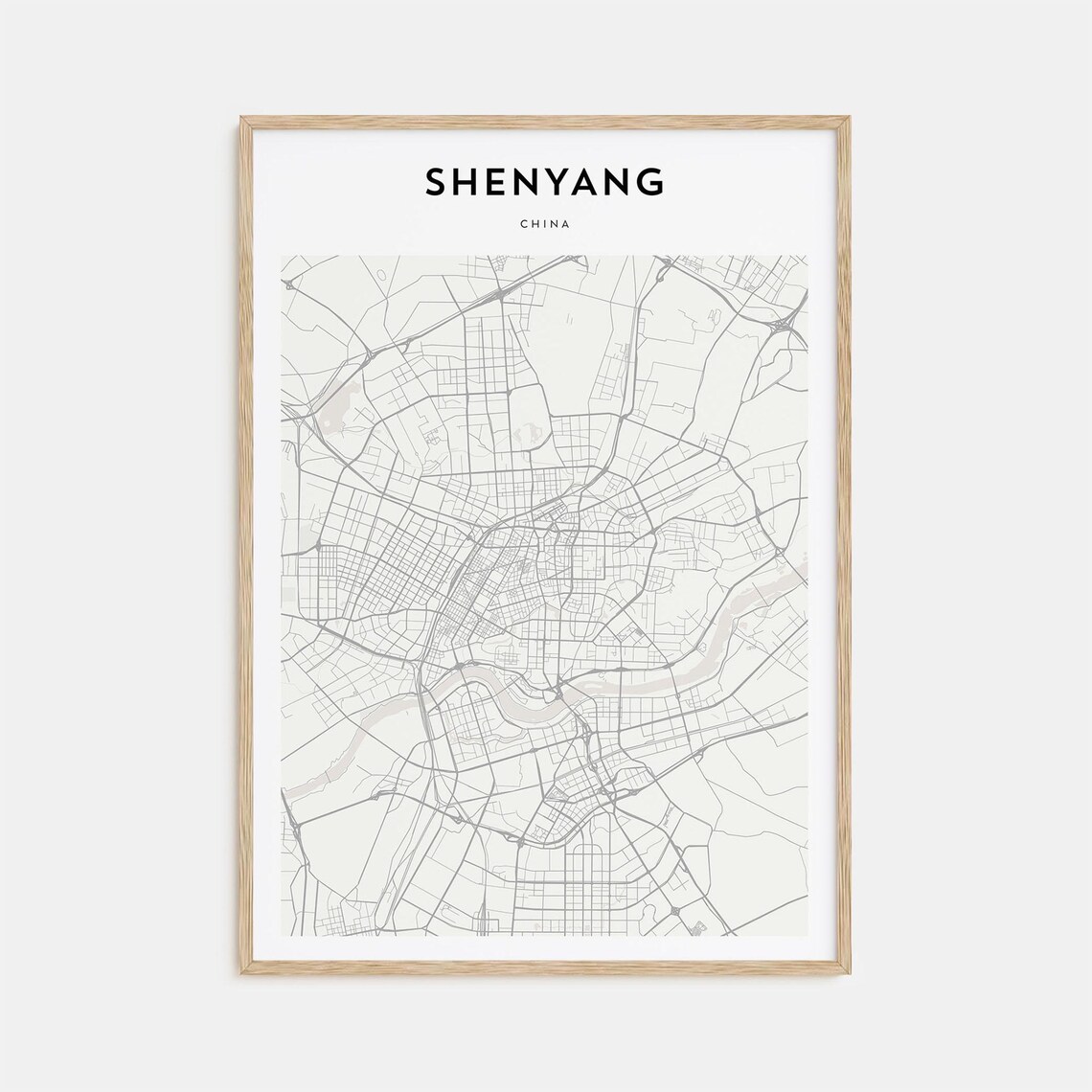 Shenyang China City Street Map Scandinavian Minimalist Poster