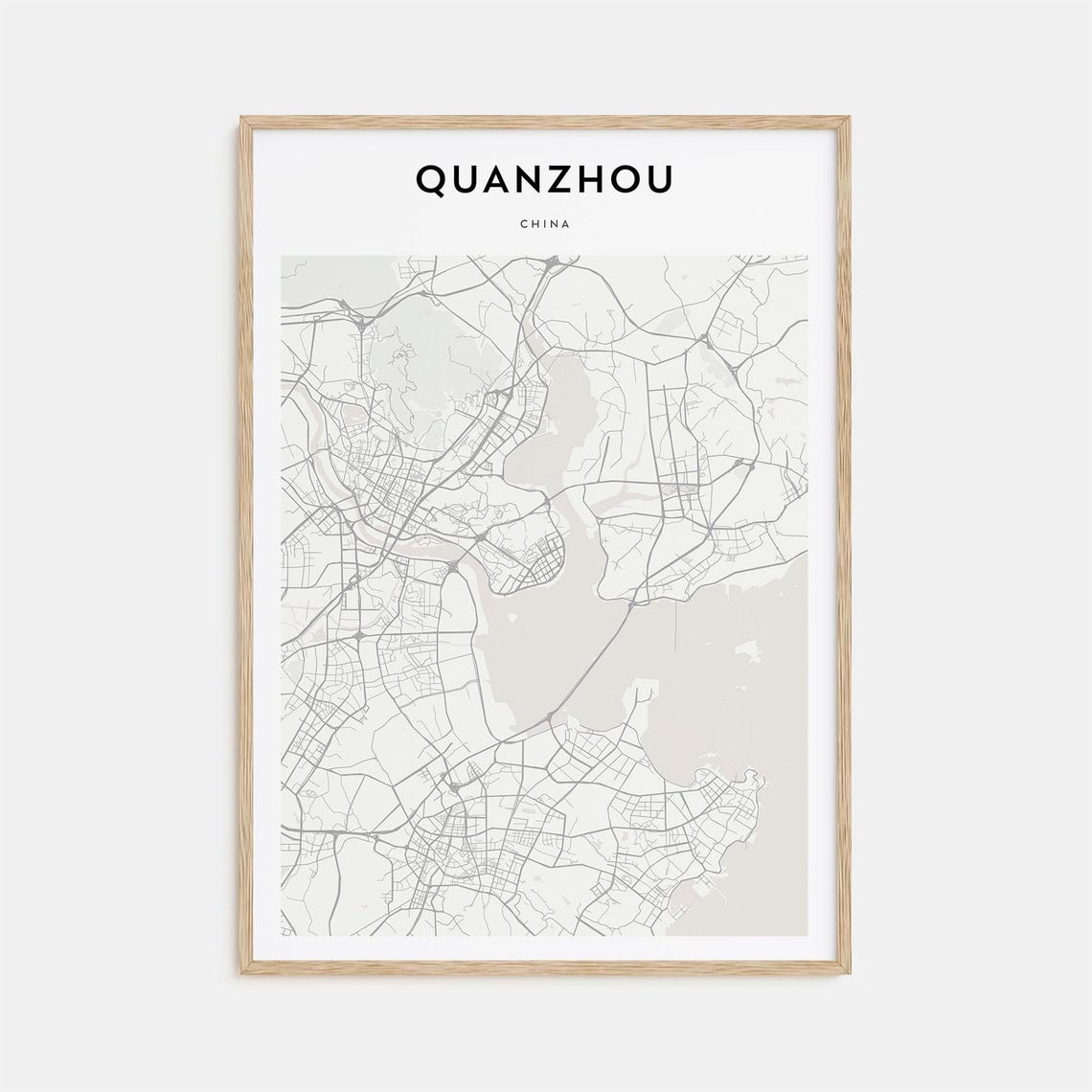 Quanzhou China Modern Minimalist City Street Map Travel Poster