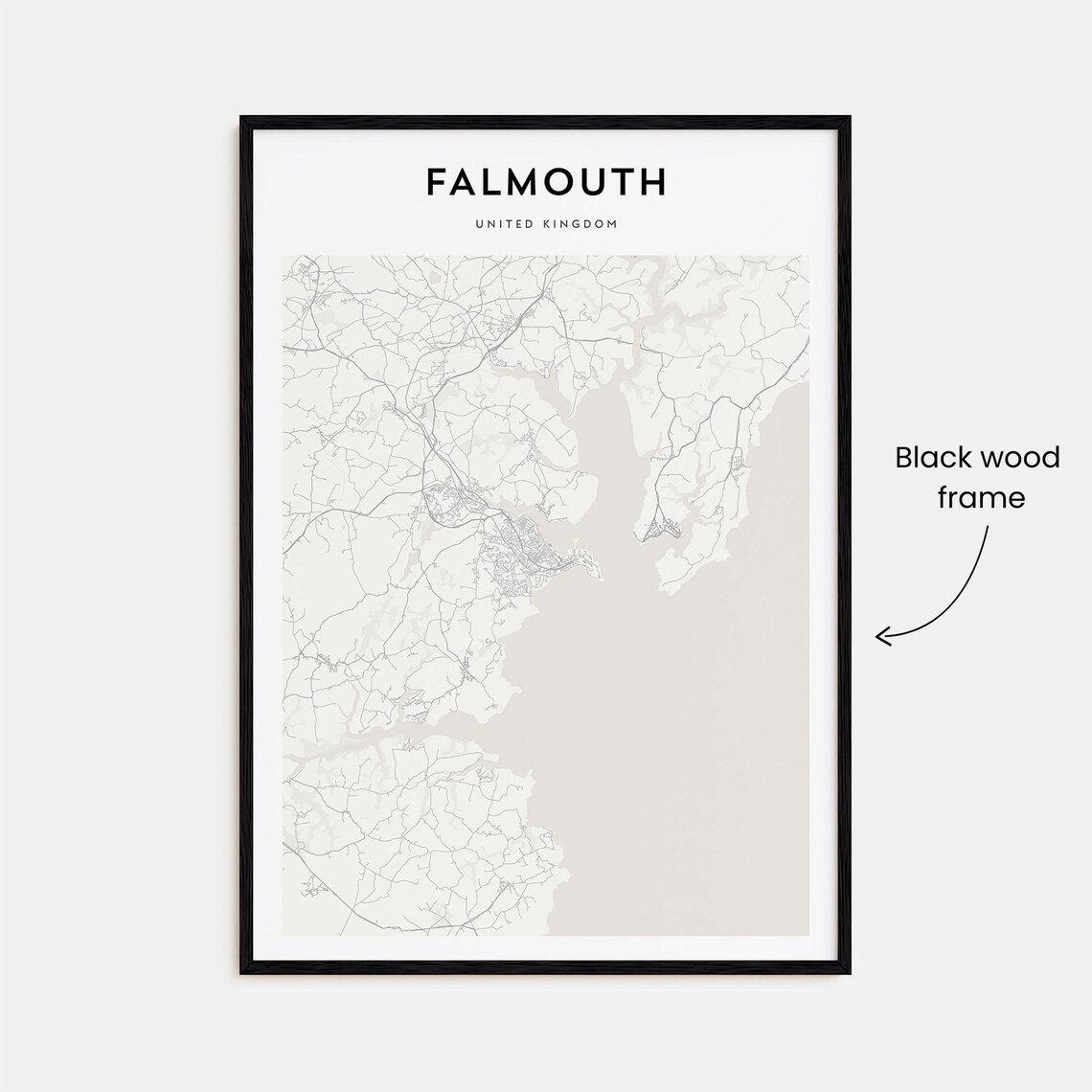 Falmouth United Kingdom Minimalist Street Map Poster City Decor - Image 3
