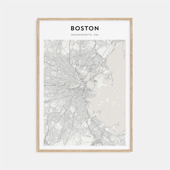 Boston Personalized Map Poster, Travel Wall Art