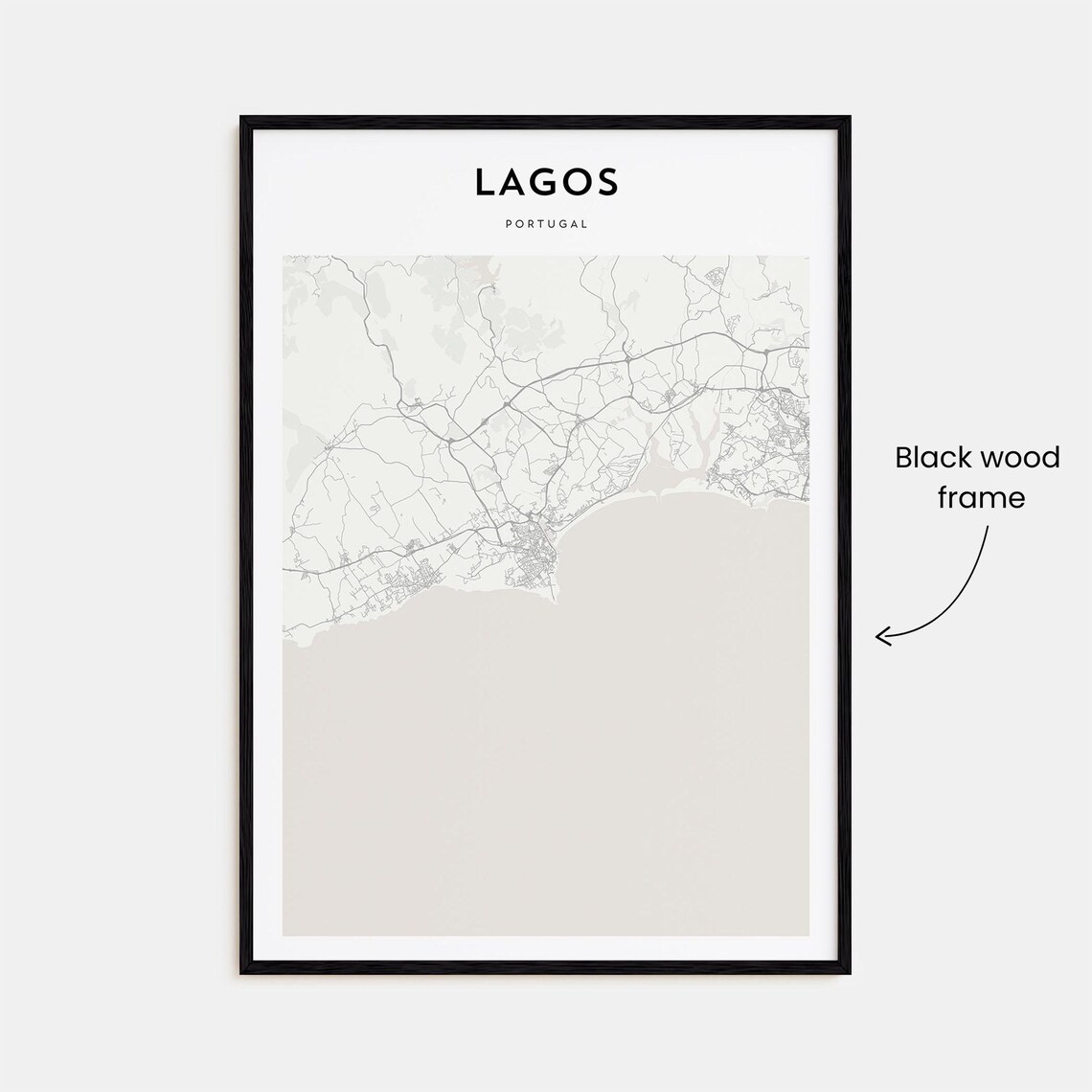 Lagos Portugal Minimalist City Street Map Elegant Decor Art Poster - Image 3