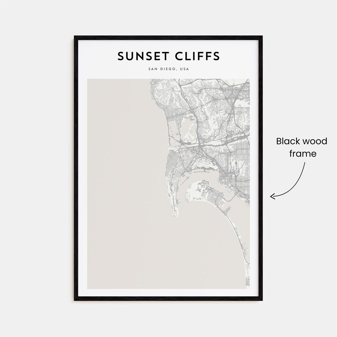Sunset Cliffs San Diego Minimalist City Map Coastal Art Poster - Image 3