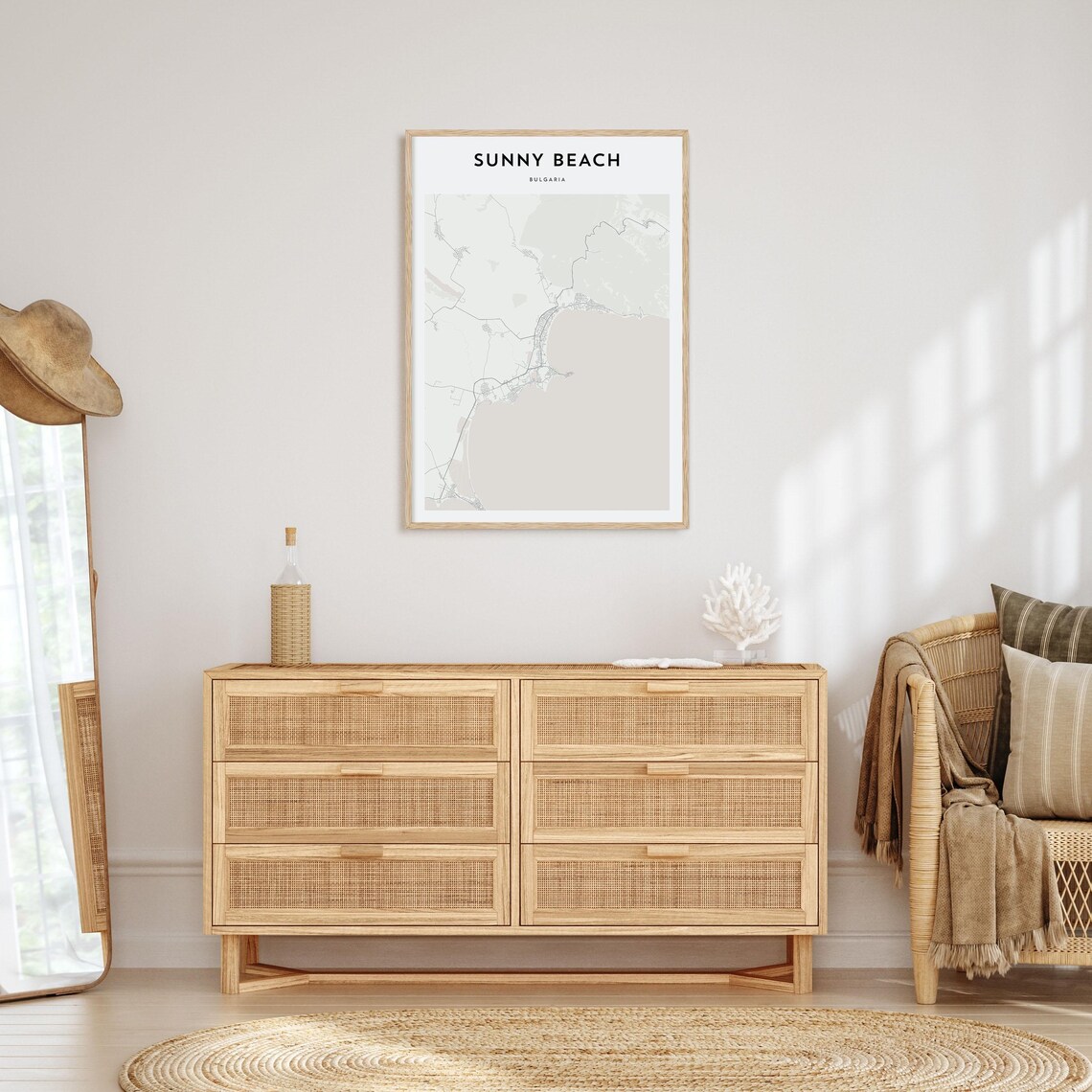 Sunny Beach Bulgaria Minimalist City Map Black Sea Travel Poster - Image 4