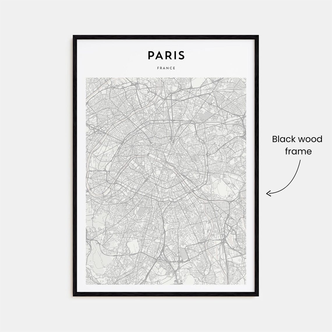 Paris France Minimal Line Art Style City Map Wall Decor Poster - Image 3