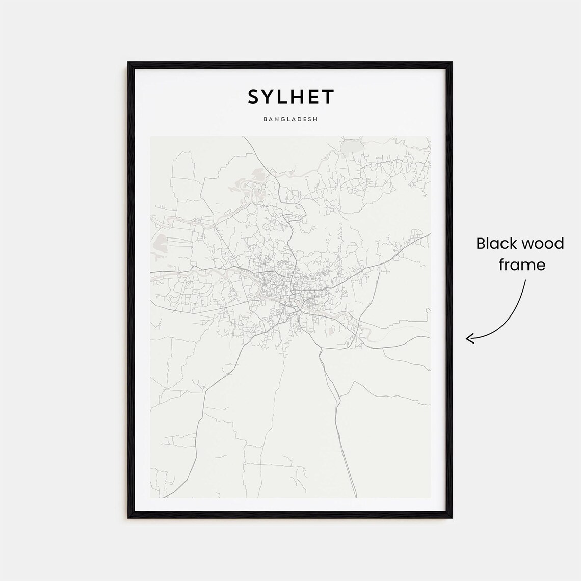 Sylhet Bangladesh Minimalist City Street Map Travel Art Poster - Image 3