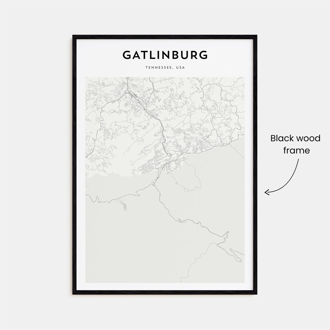Gatlinburg Tennessee USA Minimalist Beige City Map Home Decor Poster - Image 3
