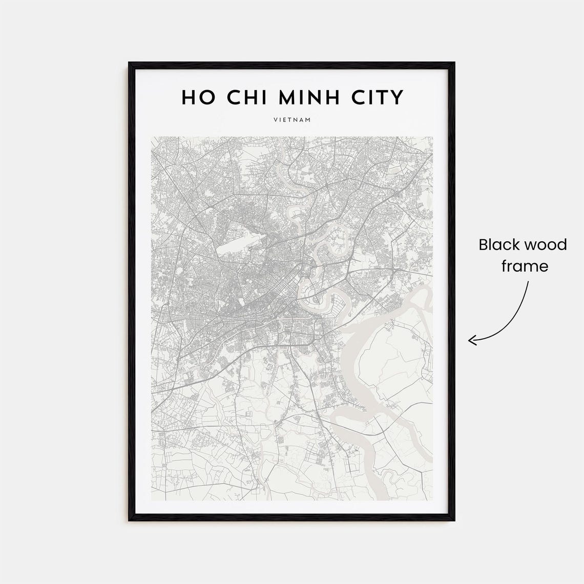 Ho Chi Minh City Vietnam Street Map Poster Minimalist Modern Decor - Image 3