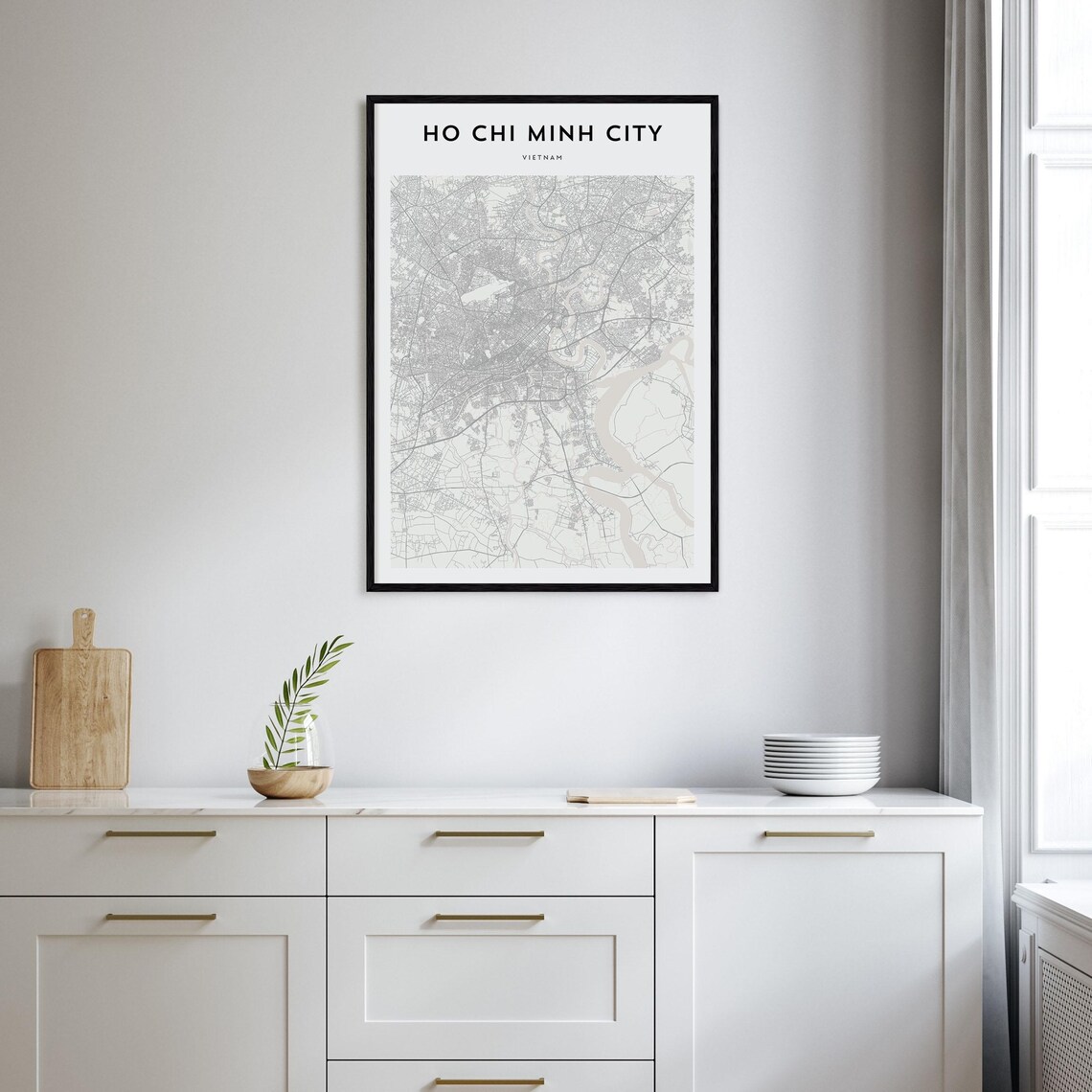 Ho Chi Minh City Vietnam Street Map Poster Minimalist Modern Decor - Image 2