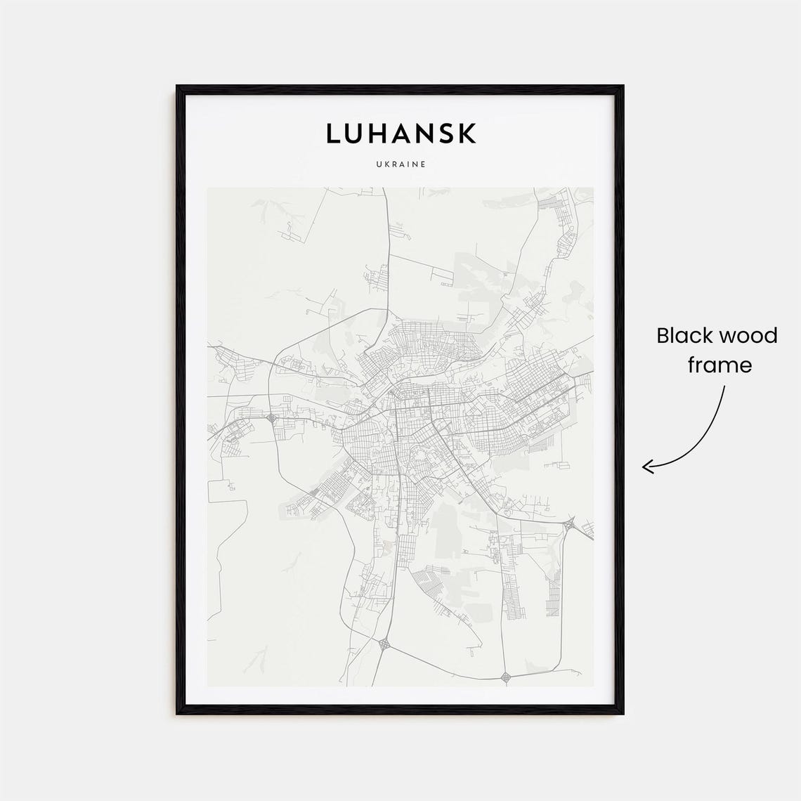 Luhansk Ukraine Minimalist Street Map Poster For Modern Travel Decor - Image 3