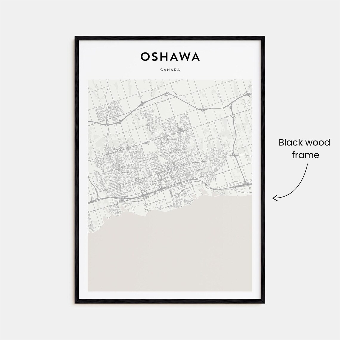 Oshawa Canada Ontario Great Lakeside Minimalist Map Travel Poster - Image 3