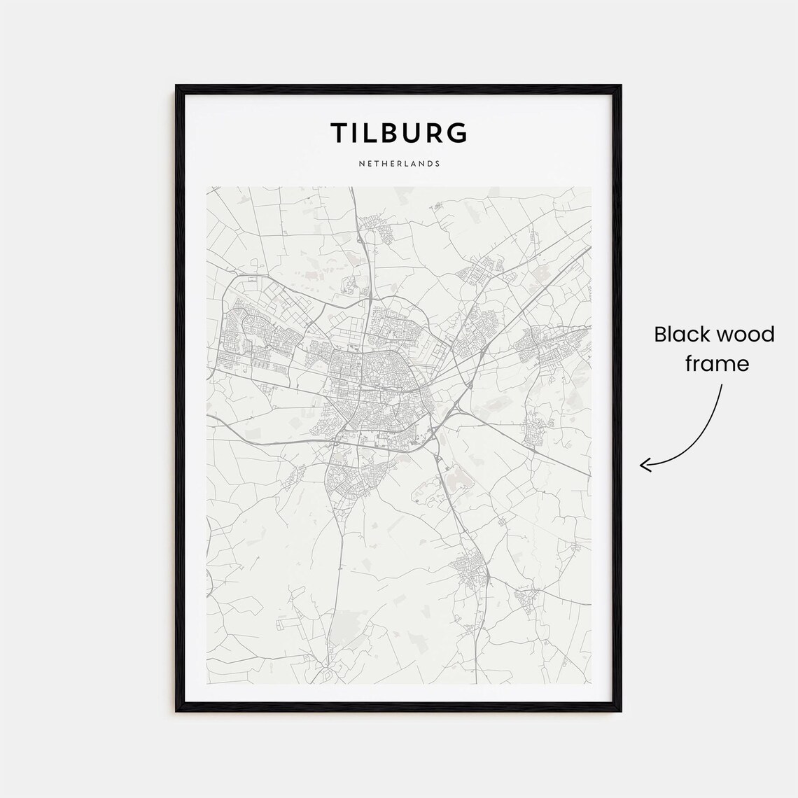 Tilburg Netherlands Minimalist City Street Map Travel Poster - Image 3