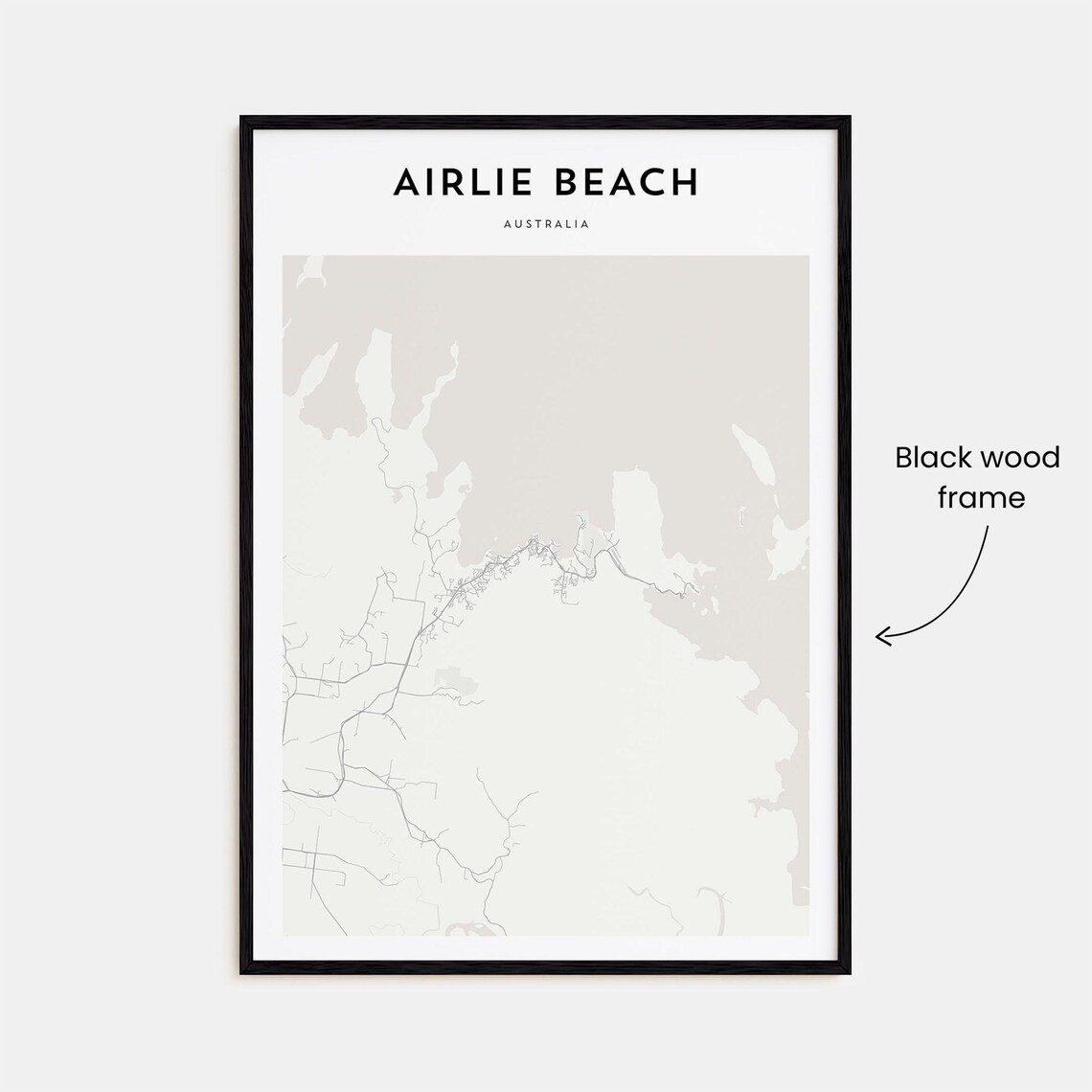 Airlie Beach Australia Minimalist Coastal Street Map Travel Poster - Image 3